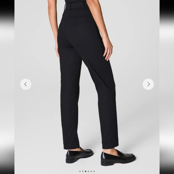 Spanx Women's Stretch Smooth Twill Slim Straight Trouser Pants Black Medium New - Picture 4 of 16